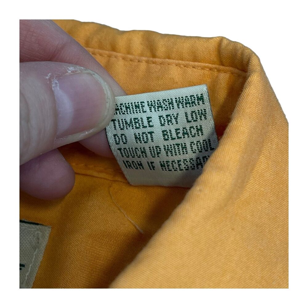 Haband Shirt Men's 16 Orange Polyester Pockets Short Sleeve Casual Button-Up - Picture 5 of 9